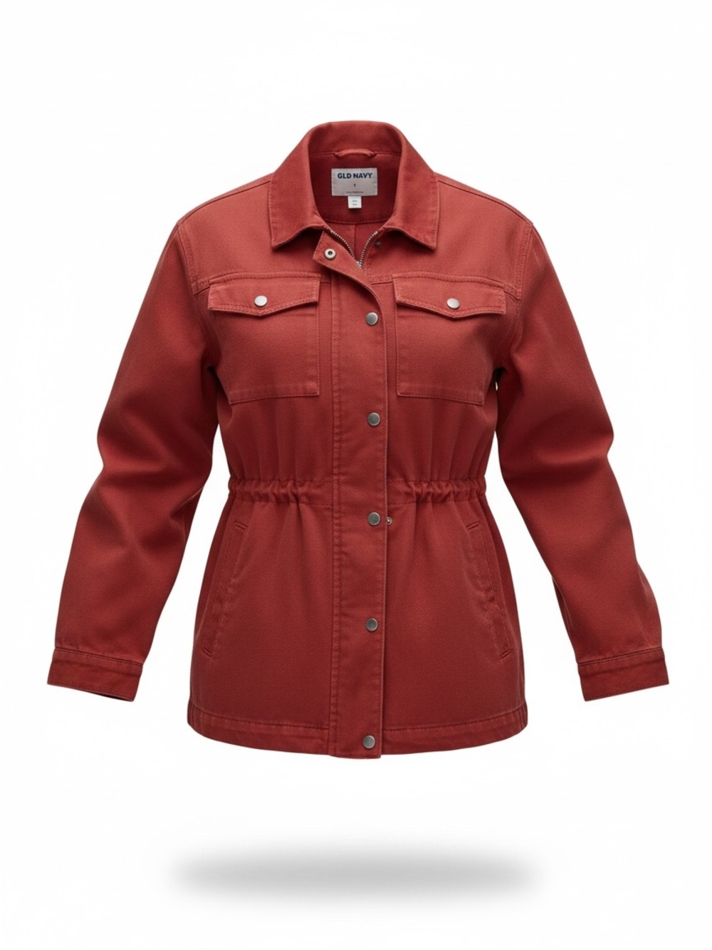 Old Navy Rust-Red Utility Jacket with Cinched Waist